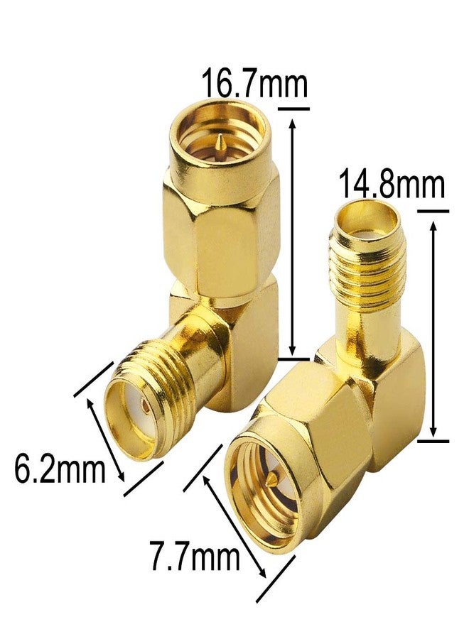 onelinkmore SMA Male to Female Right Angle 90-Degree Adapter Gold Plated Contacts Pack of 4…… - Image 3